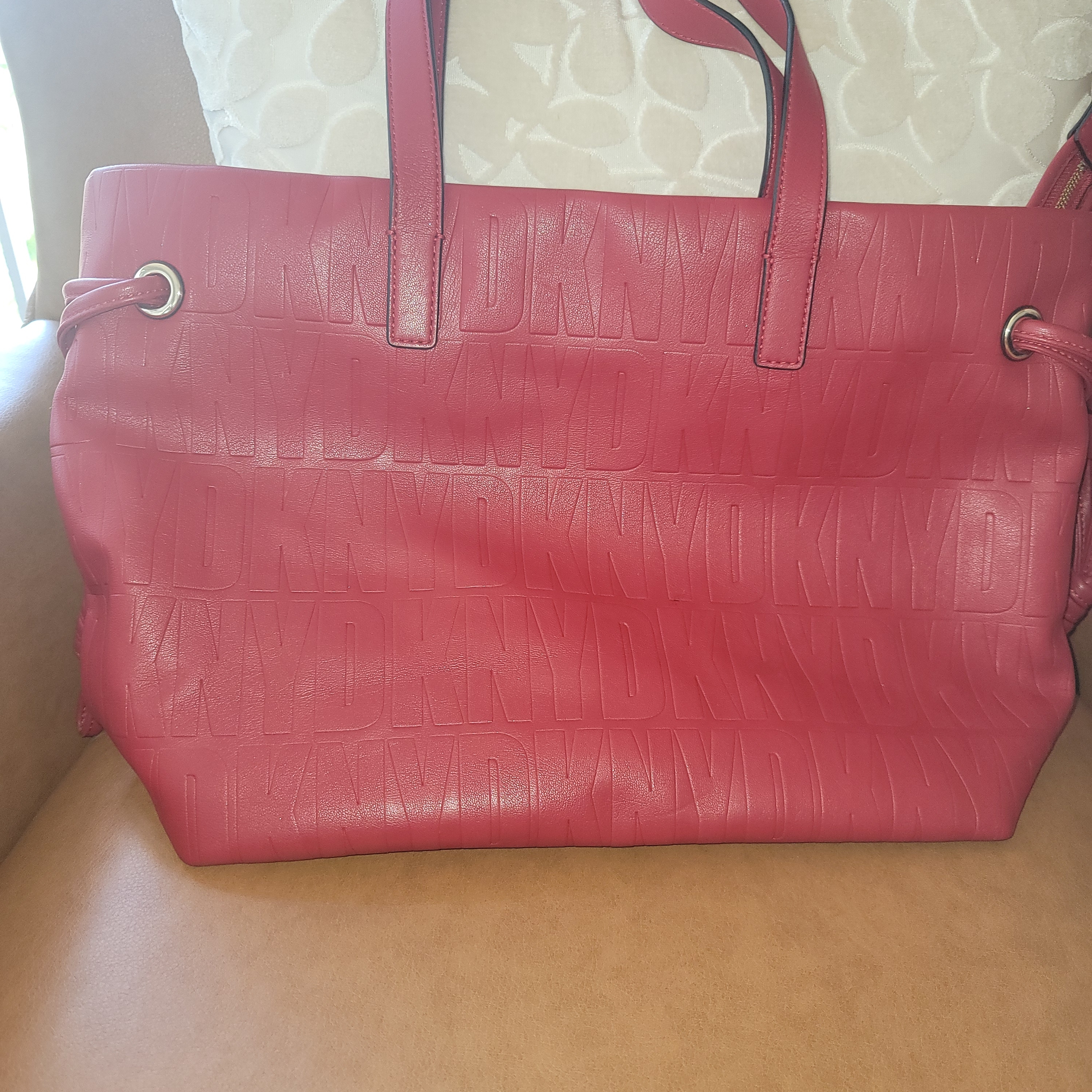Dkny Bold Red Logo Tote